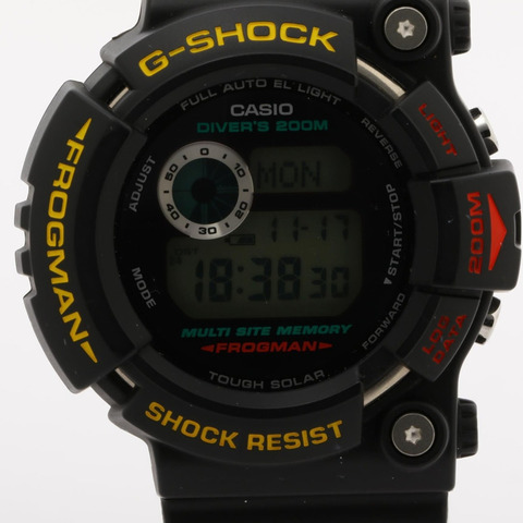 卡西歐 G-SHOCK Frogman GW200Z1JF 男士數位手錶，黑色樹脂/鈦金屬錶殼