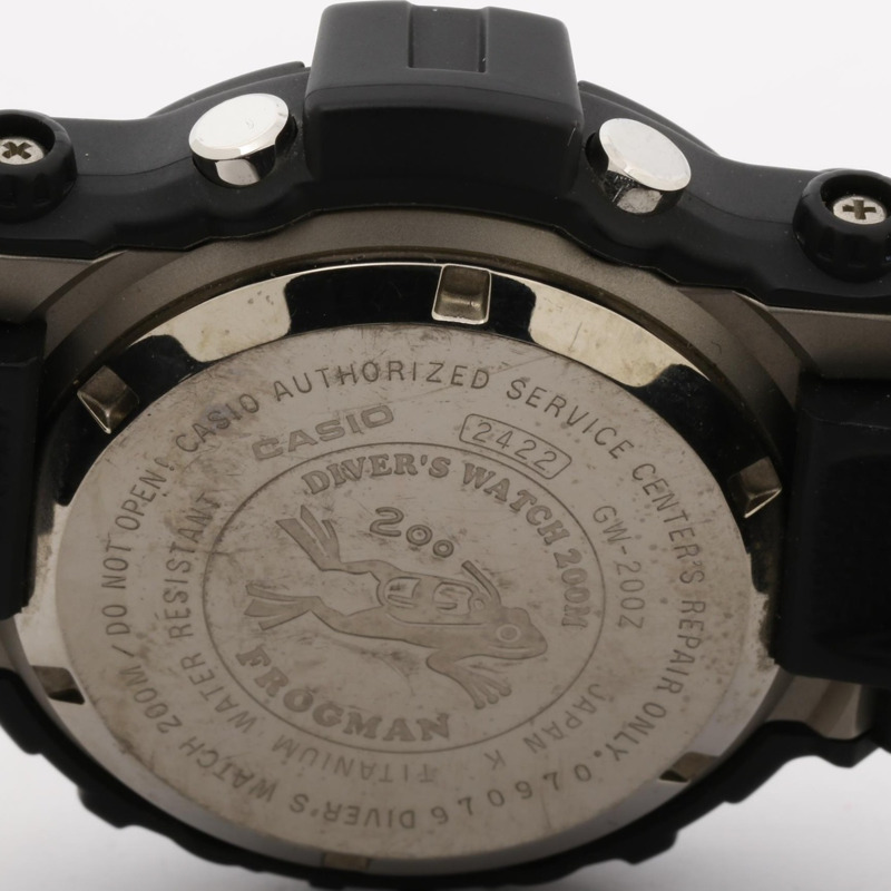 卡西歐 G-SHOCK Frogman GW200Z1JF 男士數位手錶，黑色樹脂/鈦金屬錶殼-3