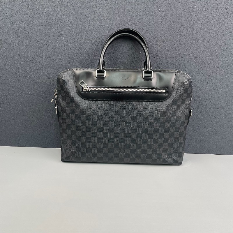 LV路易威登 棋盤格拼皮男士手提包-0