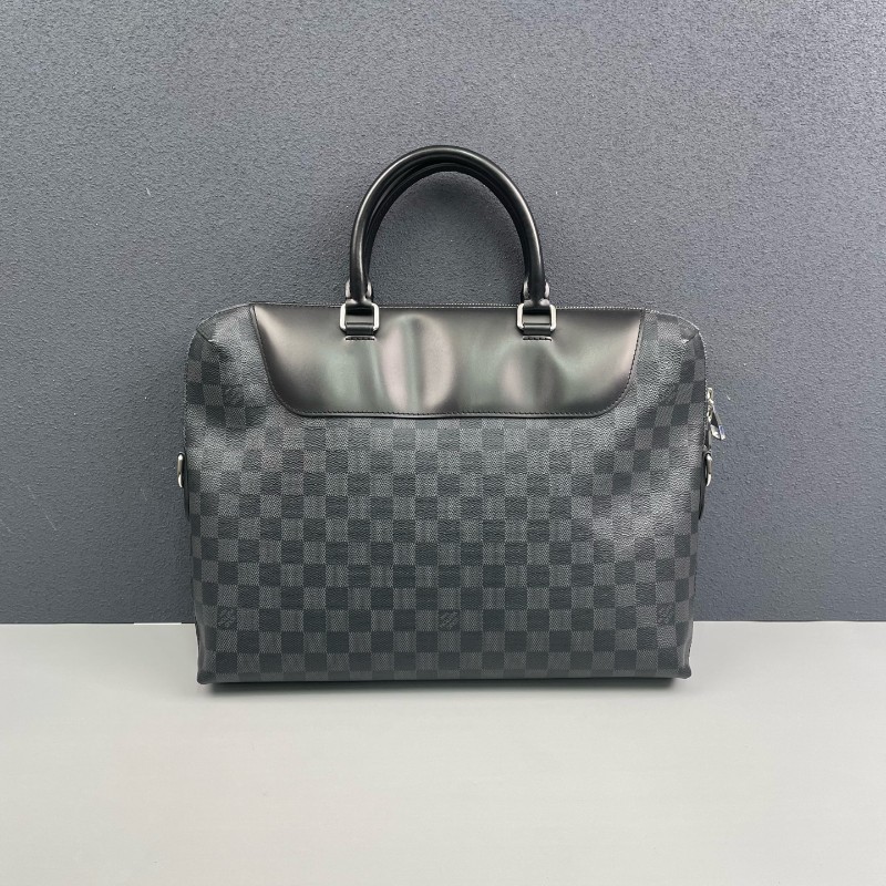 LV路易威登 棋盤格拼皮男士手提包-1