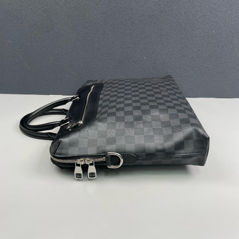 LV路易威登 棋盤格拼皮男士手提包-2