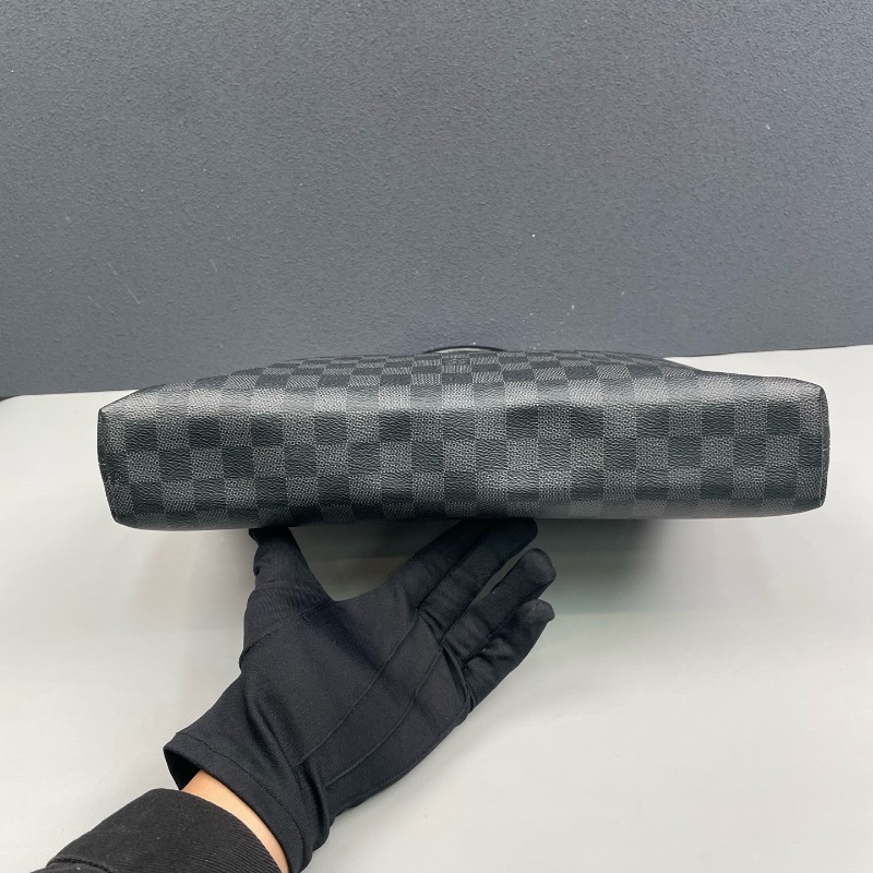 LV路易威登 棋盤格拼皮男士手提包-4