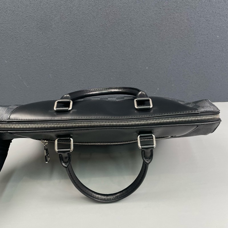 LV路易威登 棋盤格拼皮男士手提包-5