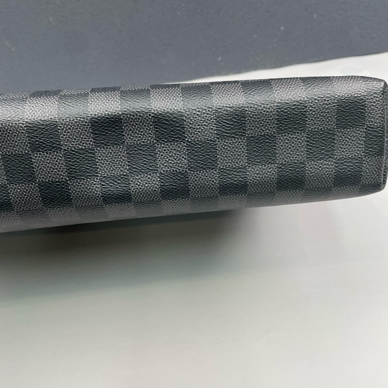 LV路易威登 棋盤格拼皮男士手提包-14