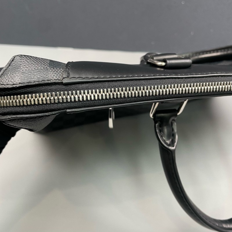 LV路易威登 棋盤格拼皮男士手提包-19