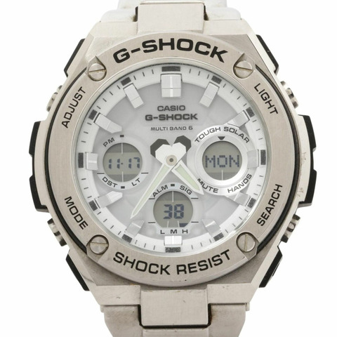 卡西歐 G-SHOCK G-STEEL GSTW100 系列手錶 (GSTW110D7AJF) 銀色樹脂/不鏽鋼男款