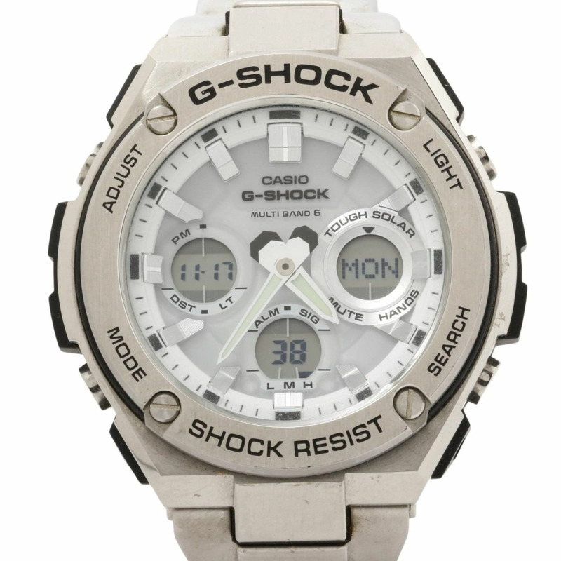 卡西歐 G-SHOCK G-STEEL GSTW100 系列手錶 (GSTW110D7AJF) 銀色樹脂/不鏽鋼男款-0