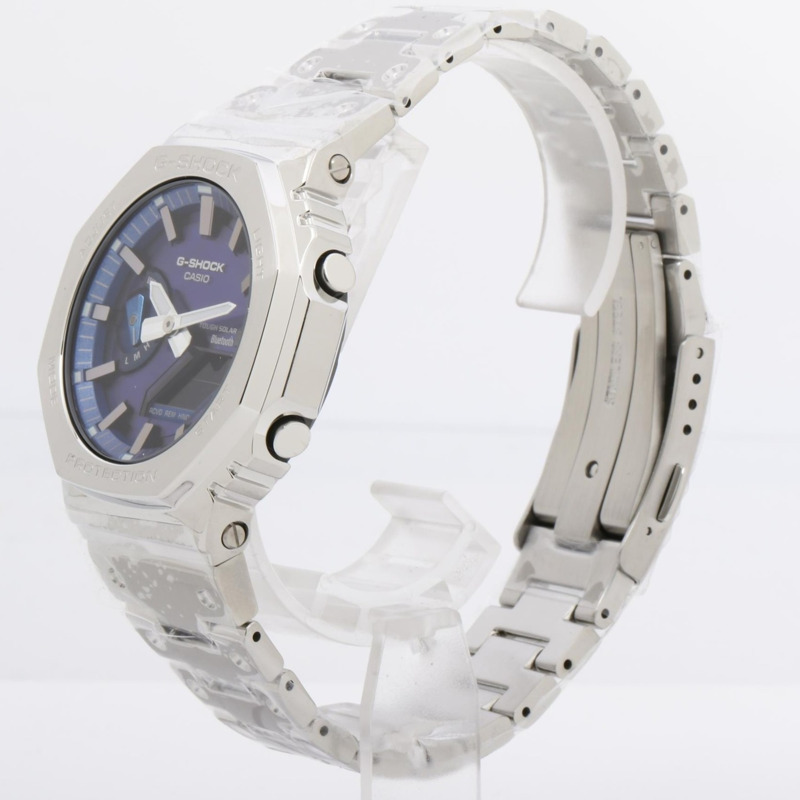 卡西歐 G-SHOCK 全金屬 2100 系列 GMB2100AD2AJF 男士手錶，藍銀色-1