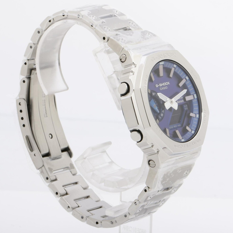 卡西歐 G-SHOCK 全金屬 2100 系列 GMB2100AD2AJF 男士手錶，藍銀色-2