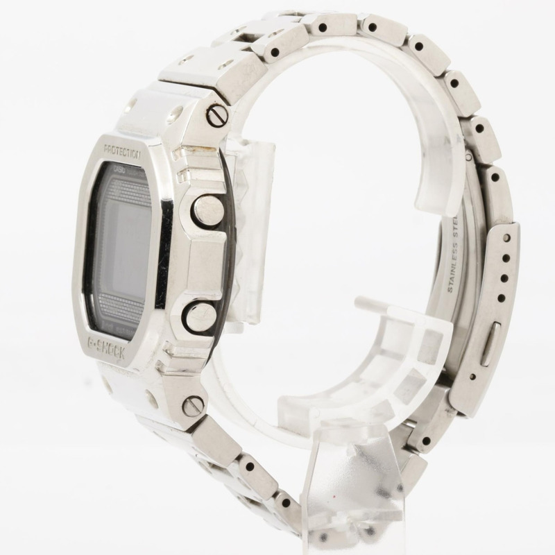 卡西歐 G-SHOCK 全金屬 5000 系列 GMWB5000D1JF 男士數位手錶，黑色和銀色，不鏽鋼錶殼-1