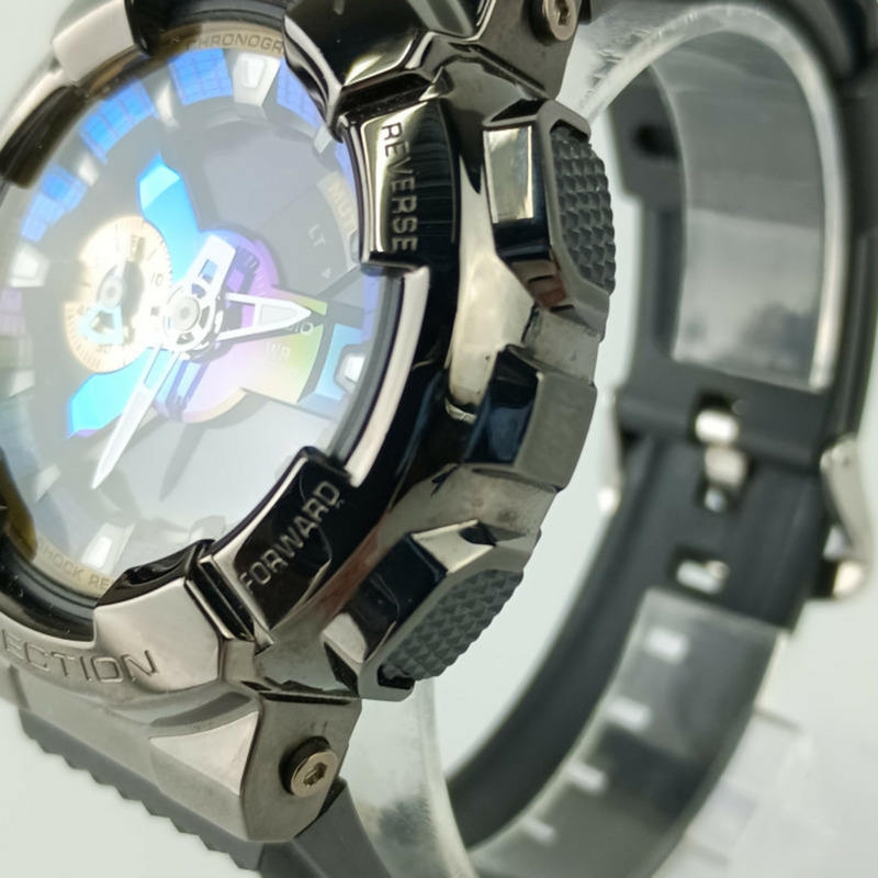 卡西歐 G-SHOCK GM110B1AJF 男士手錶，黑色/藍色，不鏽鋼/橡膠-3