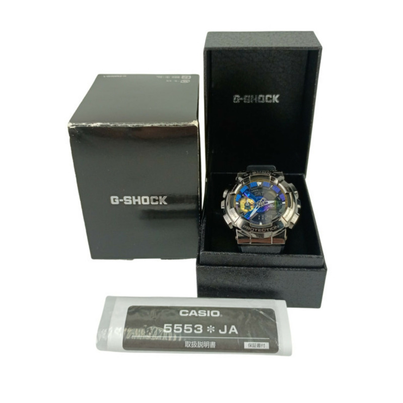 卡西歐 G-SHOCK GM110B1AJF 男士手錶，黑色/藍色，不鏽鋼/橡膠-9