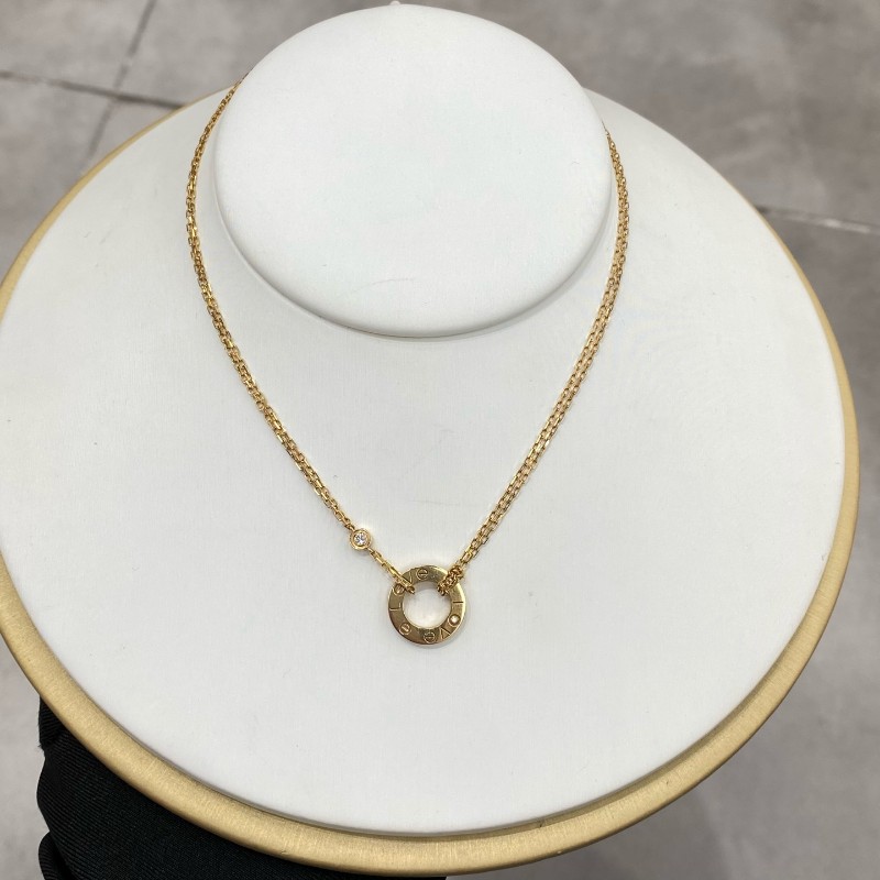 Cartier 雙鑽圓餅項鍊 小圓餅項鍊-0