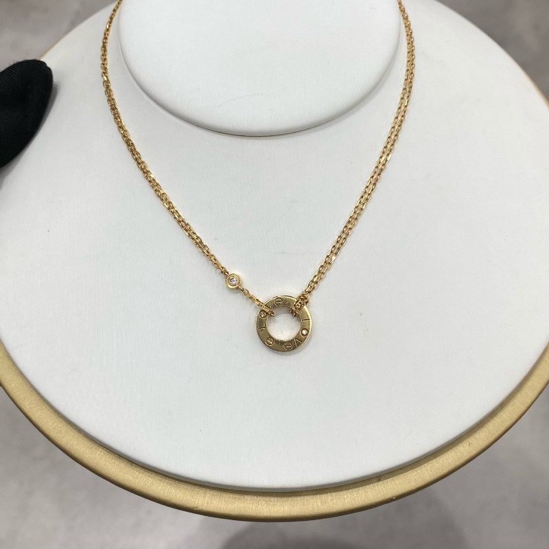 Cartier 雙鑽圓餅項鍊 小圓餅項鍊-1