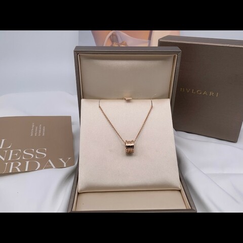 Bvlgari  B.ZERO1 18k玫瑰金經典彈簧項鍊
