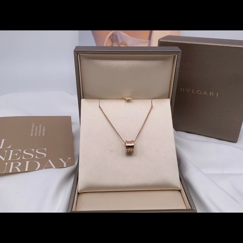 Bvlgari  B.ZERO1 18k玫瑰金經典彈簧項鍊-0