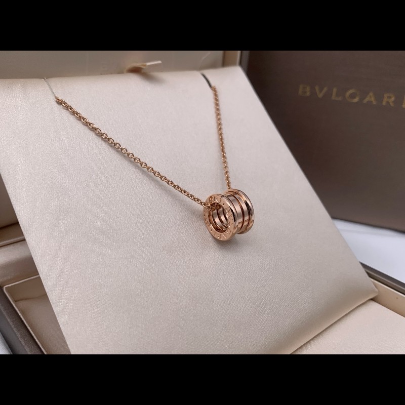 Bvlgari  B.ZERO1 18k玫瑰金經典彈簧項鍊-1