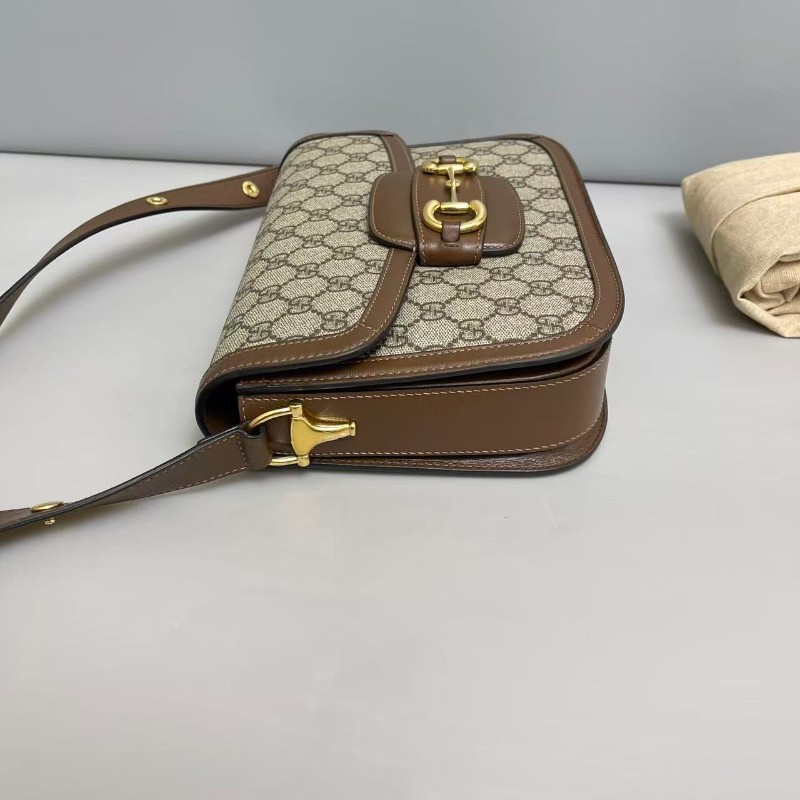 Gucci 1955中號老花焦糖色馬鞍包-2