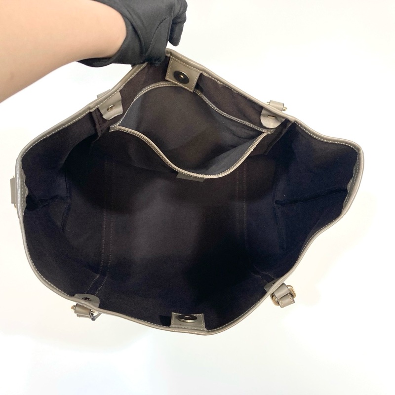 🥨超優惠 GUCCI原花銀釦拼灰牛皮雙肩托特包 197953-7