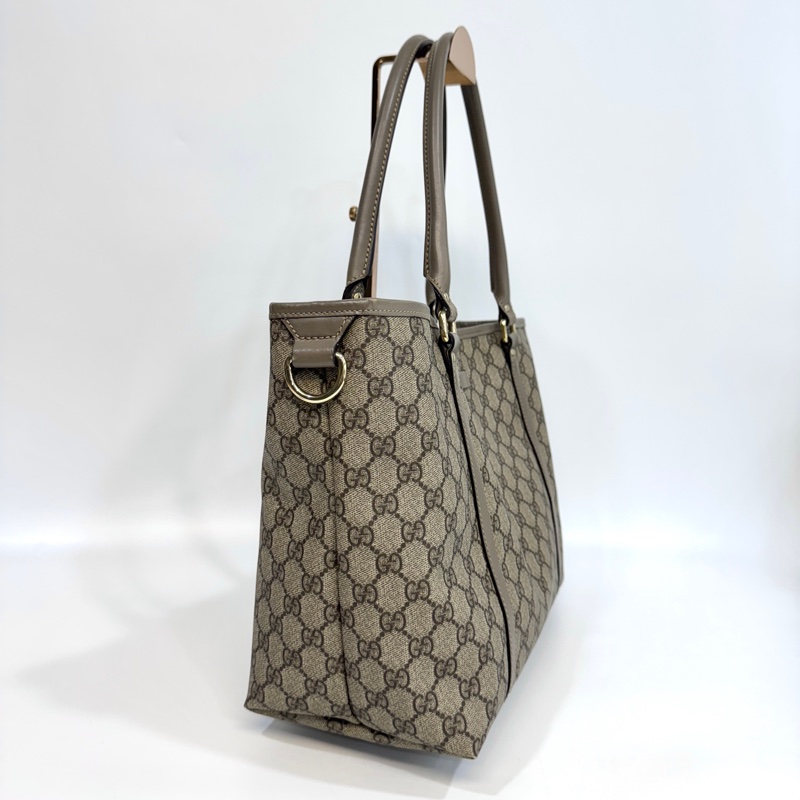 🥨超優惠 GUCCI原花銀釦拼灰牛皮雙肩托特包 197953-4