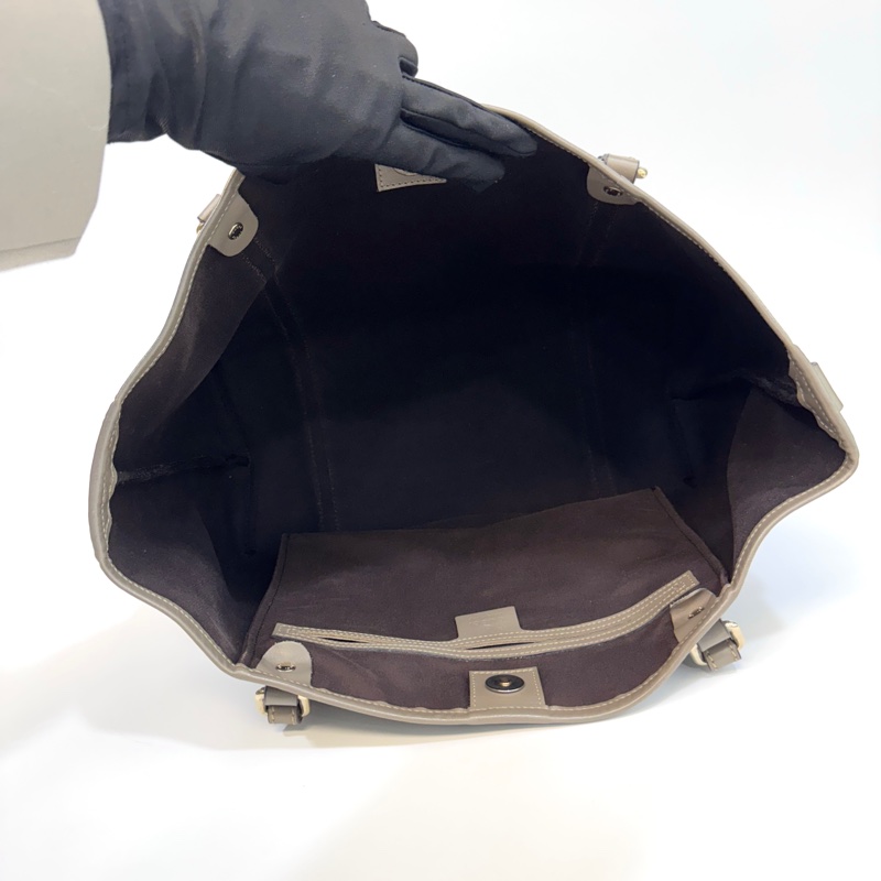 🥨超優惠 GUCCI原花銀釦拼灰牛皮雙肩托特包 197953-6