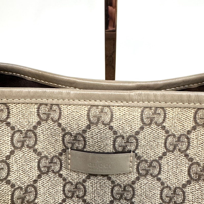 🥨超優惠 GUCCI原花銀釦拼灰牛皮雙肩托特包 197953-10