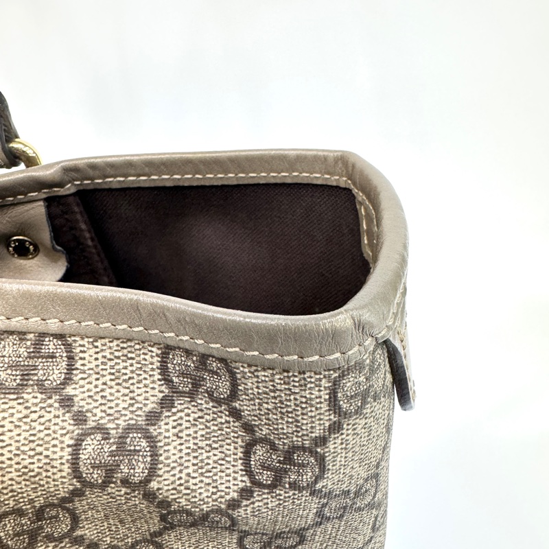 🥨超優惠 GUCCI原花銀釦拼灰牛皮雙肩托特包 197953-11