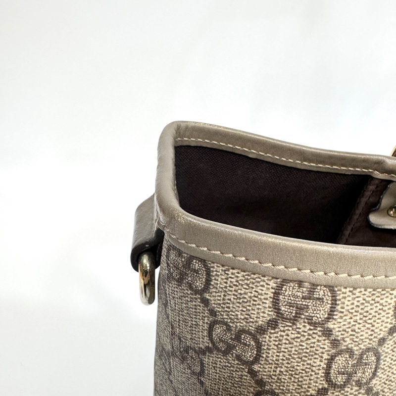 🥨超優惠 GUCCI原花銀釦拼灰牛皮雙肩托特包 197953-12