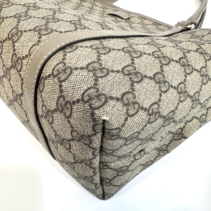 🥨超優惠 GUCCI原花銀釦拼灰牛皮雙肩托特包 197953-17
