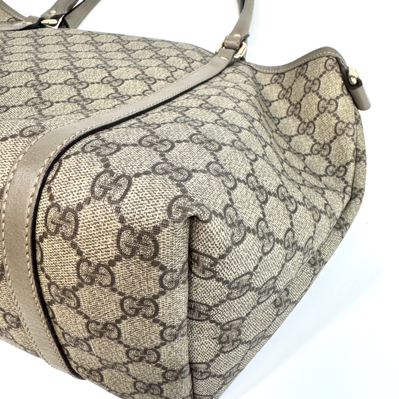 🥨超優惠 GUCCI原花銀釦拼灰牛皮雙肩托特包 197953-19