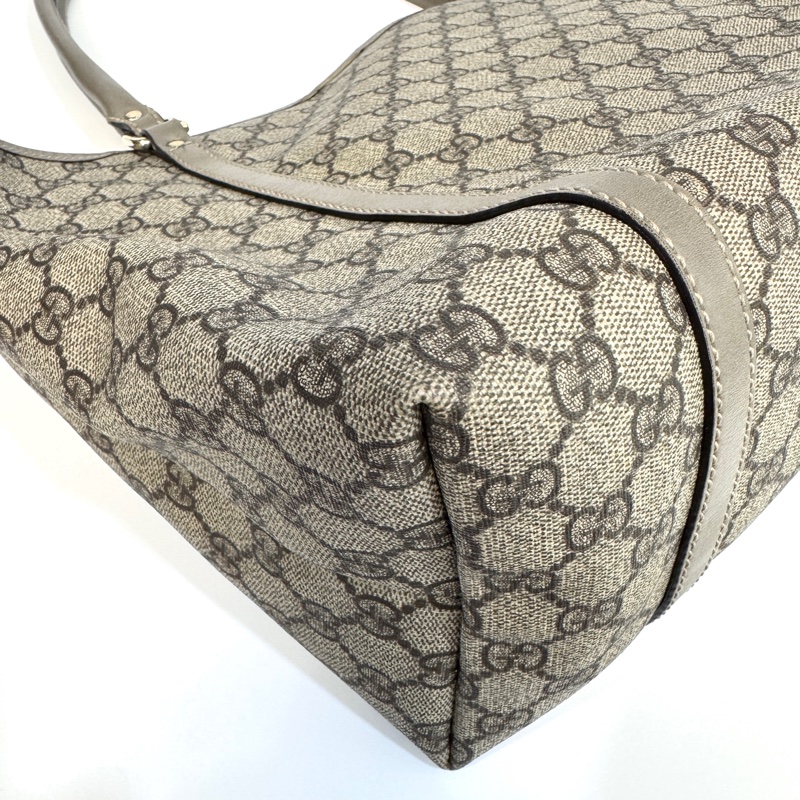 🥨超優惠 GUCCI原花銀釦拼灰牛皮雙肩托特包 197953-20