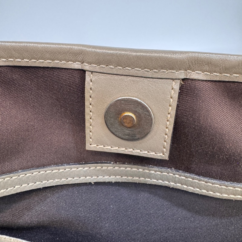 🥨超優惠 GUCCI原花銀釦拼灰牛皮雙肩托特包 197953-21