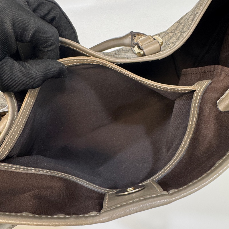 🥨超優惠 GUCCI原花銀釦拼灰牛皮雙肩托特包 197953-22