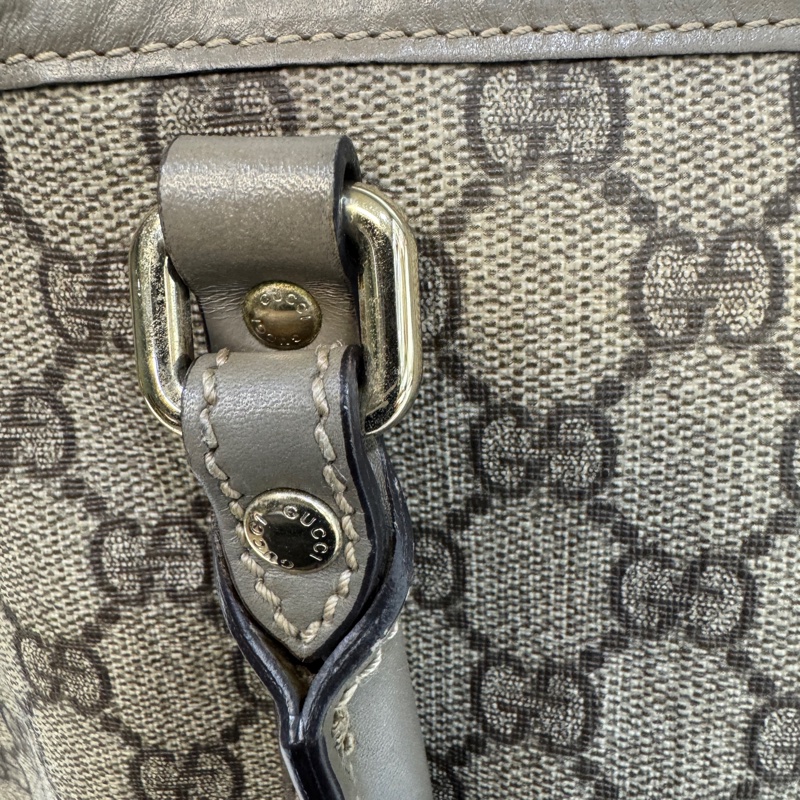 🥨超優惠 GUCCI原花銀釦拼灰牛皮雙肩托特包 197953-26