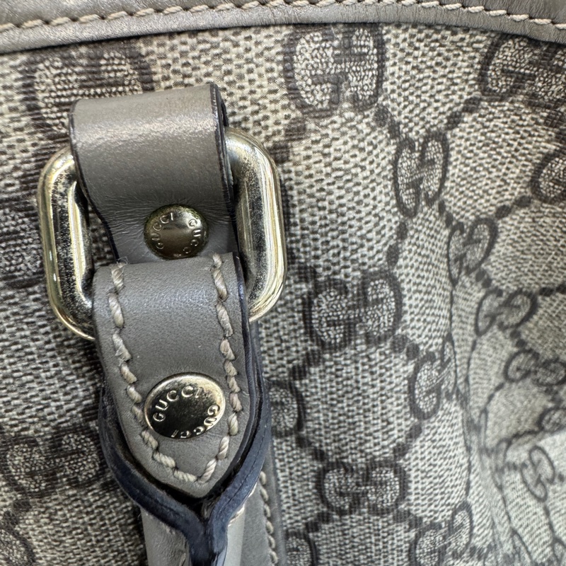 🥨超優惠 GUCCI原花銀釦拼灰牛皮雙肩托特包 197953-27