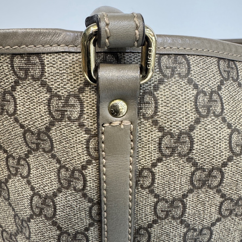 🥨超優惠 GUCCI原花銀釦拼灰牛皮雙肩托特包 197953-29