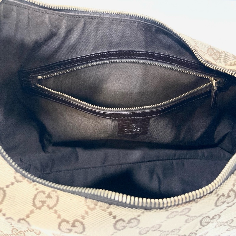 🥨超優惠GUCCI 緹花布Horsebit Hobo彎月單肩包 115867-7