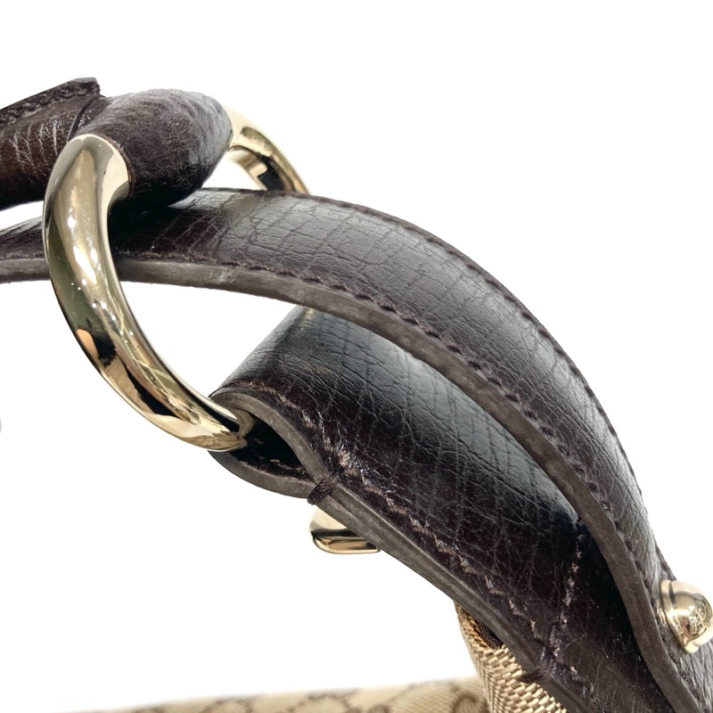 🥨超優惠GUCCI 緹花布Horsebit Hobo彎月單肩包 115867-12