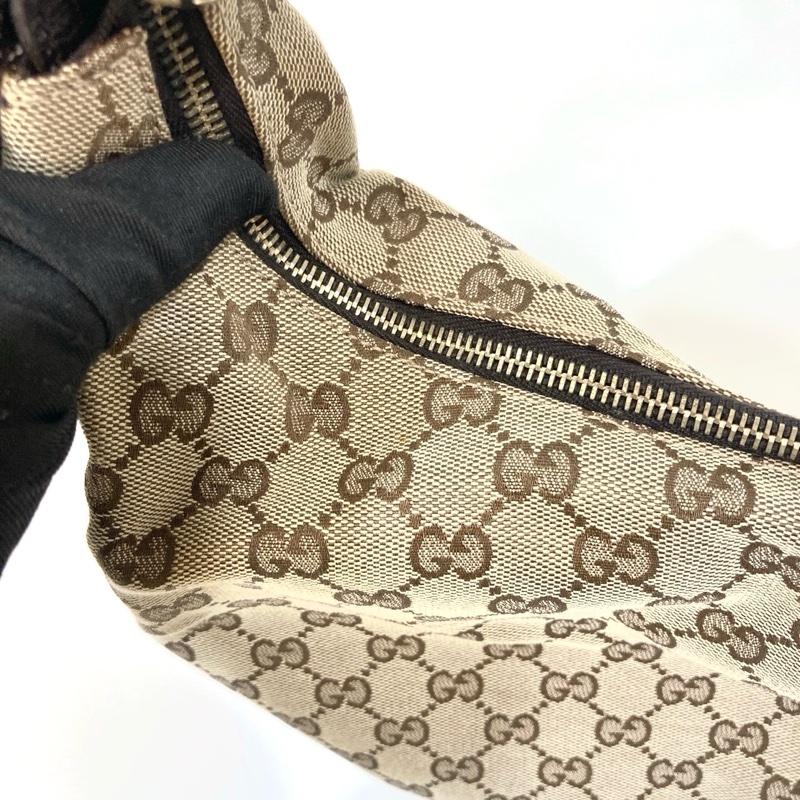 🥨超優惠GUCCI 緹花布Horsebit Hobo彎月單肩包 115867-13