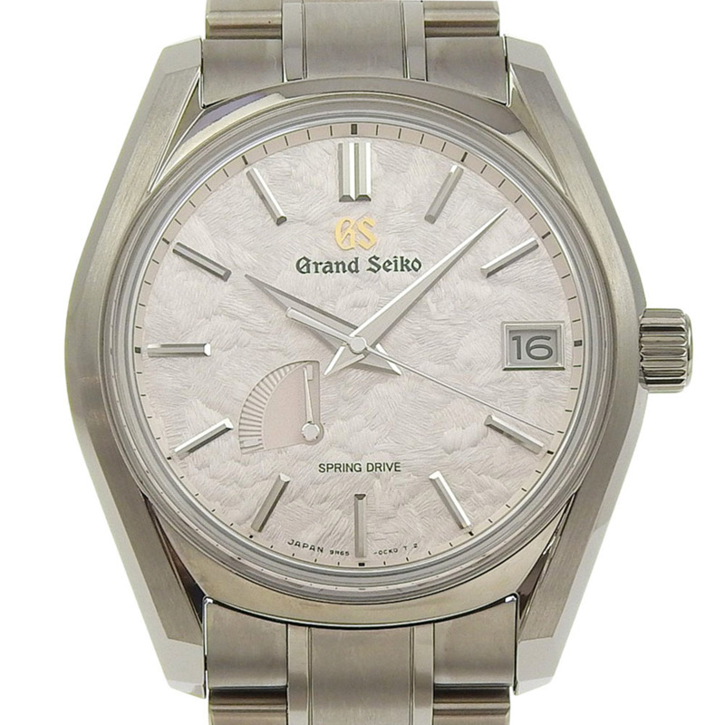 近乎全新的 Grand Seiko SEIKO 9R65 0DG0 SBGA443 手錶，配有花筏錶盤和灰粉色錶盤。-0