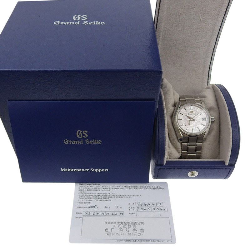 近乎全新的 Grand Seiko SEIKO 9R65 0DG0 SBGA443 手錶，配有花筏錶盤和灰粉色錶盤。-6