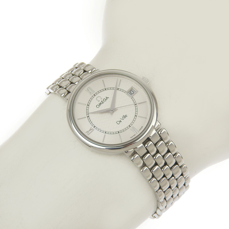 近全新歐米茄碟飛系列 Prestige Date 7514 31 銀色錶盤不鏽鋼石英腕錶，錶徑約 33 毫米，電池供電，男士腕錶-5