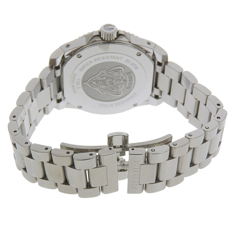 Gucci Dive 200公尺防水日期顯示腕錶 136 3 YA136311 藍色錶盤不鏽鋼石英錶 40毫米 男士-2