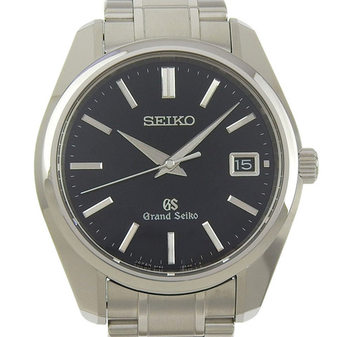 近全新 Grand Seiko Heritage 系列日期顯示腕錶 9F82 0AA0 SBGV007 黑色錶盤不鏽鋼石英男士腕錶