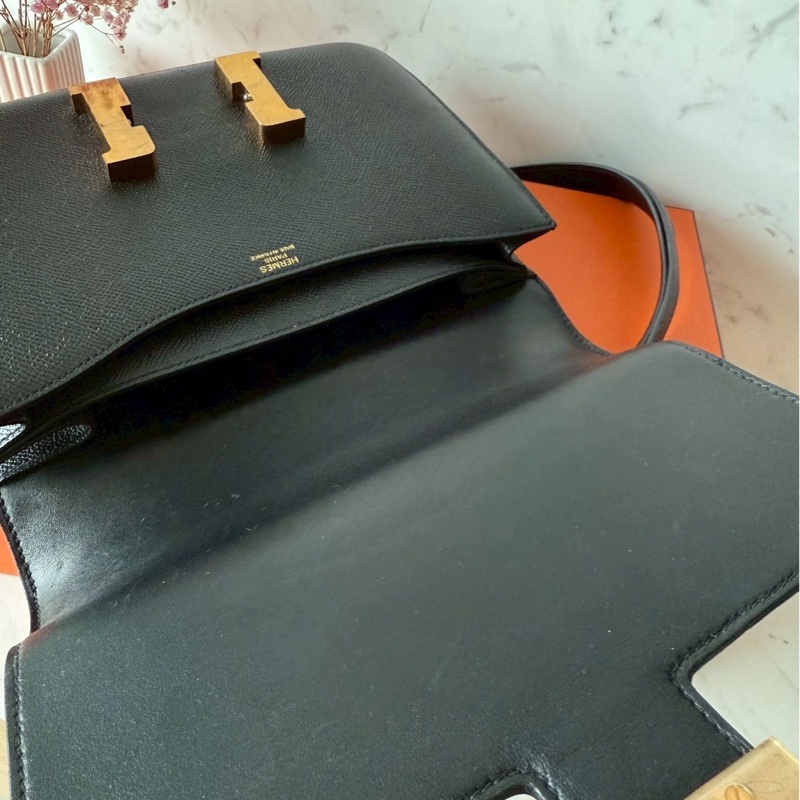 Hermes constance 24 黑色金釦-4