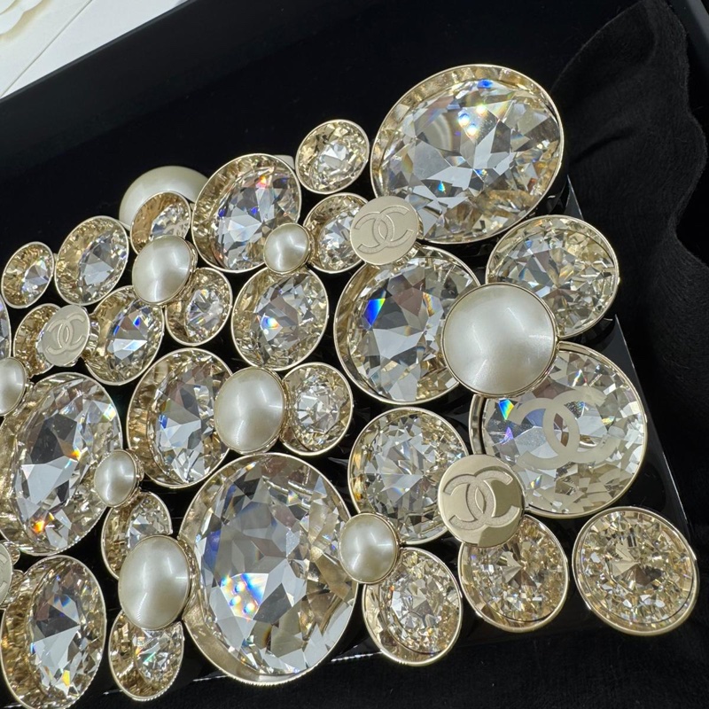 Chanel 2025/26 Plexi, Strass, Imitation Pearls & Gold-Tone Metal Black, Rhinestone & Golden Evening Bag-4