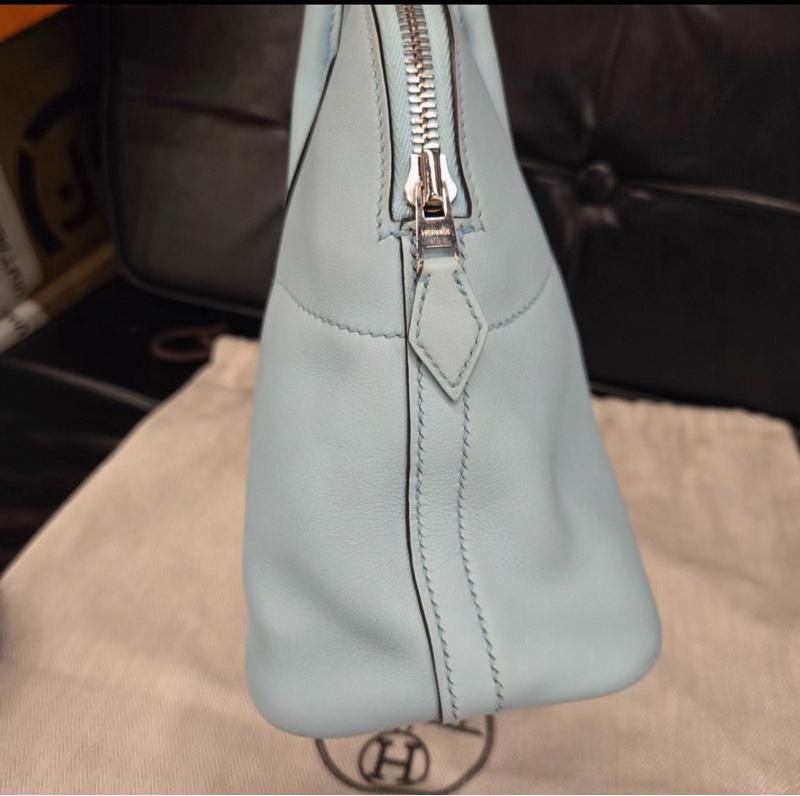 有購証🩷 愛馬仕 Bolide27 馬卡龍藍 銀扣 A刻 鎖具齊全 有塵袋 小票-8