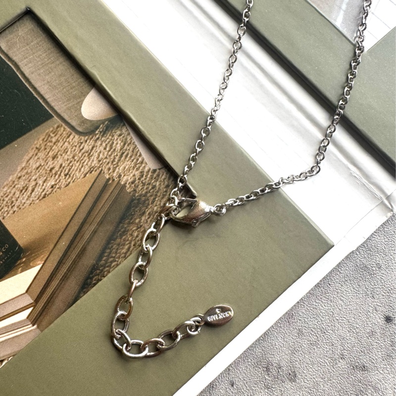 Givenchy 皓石愛心項鏈 鍍銀-7