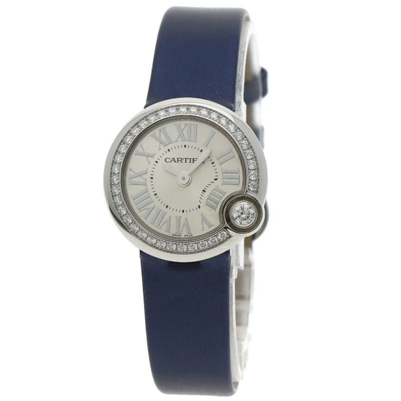 卡地亞 W4BL0002 Ballon Blanc 26毫米精鋼/皮革女士腕錶-0