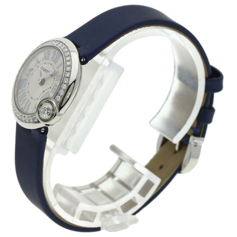 卡地亞 W4BL0002 Ballon Blanc 26毫米精鋼/皮革女士腕錶-1